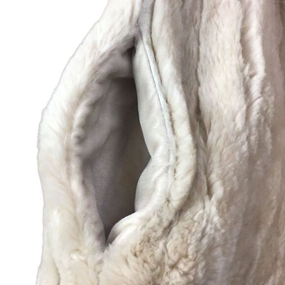 Nordstrom Vintage Beige Sheared Beaver with White Fox Collar Fur Mob Boss Wife - Picture 6 of 15